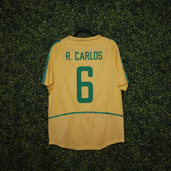 2002/03 BRAZIL ROBERTO CARLOS #6 HOME KIT (L) NIKE