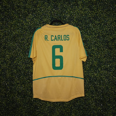 2002/03 BRAZIL ROBERTO CARLOS #6 HOME KIT (L) NIKE